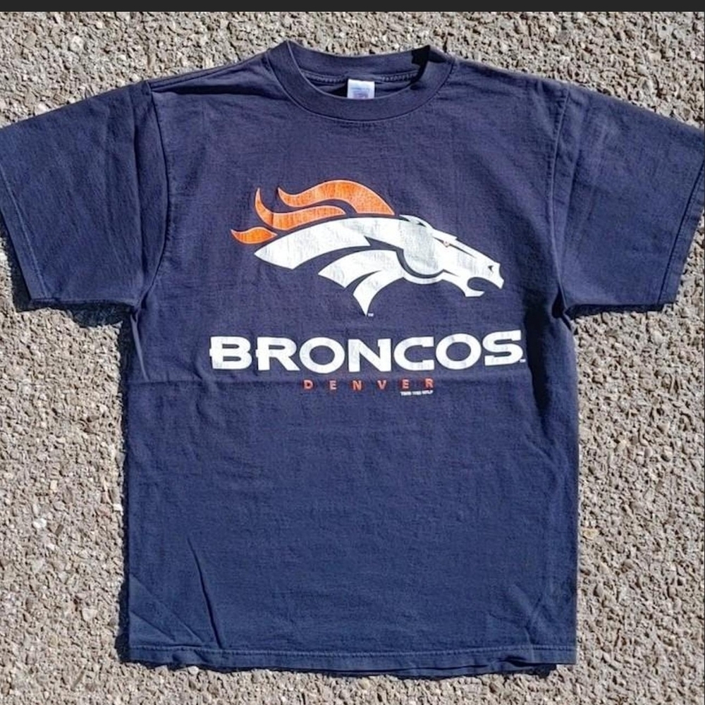 Vtg 90s Denver Broncos Logo 7 T-Shirt L 1996 NFL Football